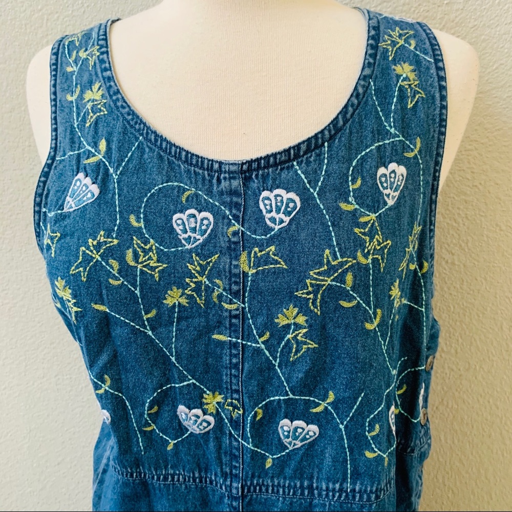 Vintage 90 Basic Edition Seashell Denim Maxi Dress - image 2